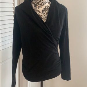 James Perse black wrap shirt